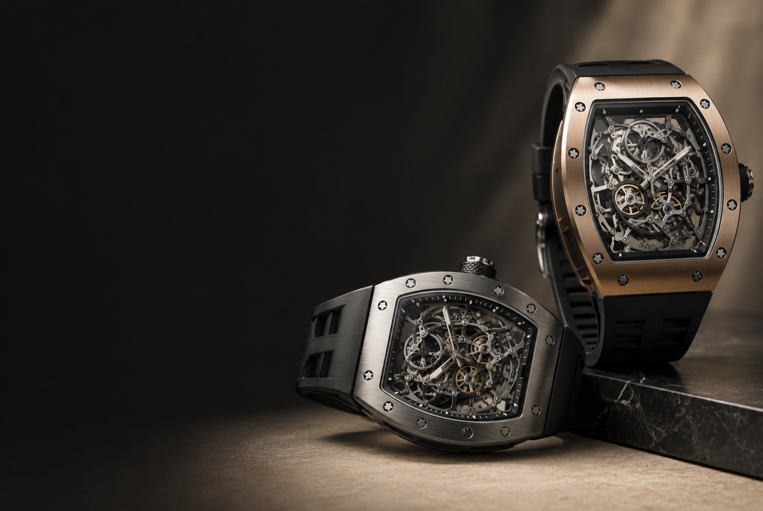 Richard Mille watches on stone at the InstaGold 47th Street office